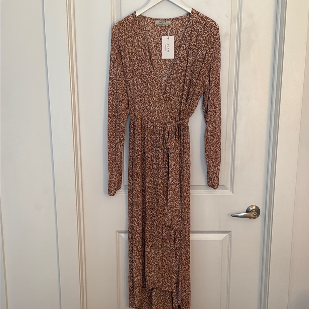 Aura Brown Speckled Maxi Dress